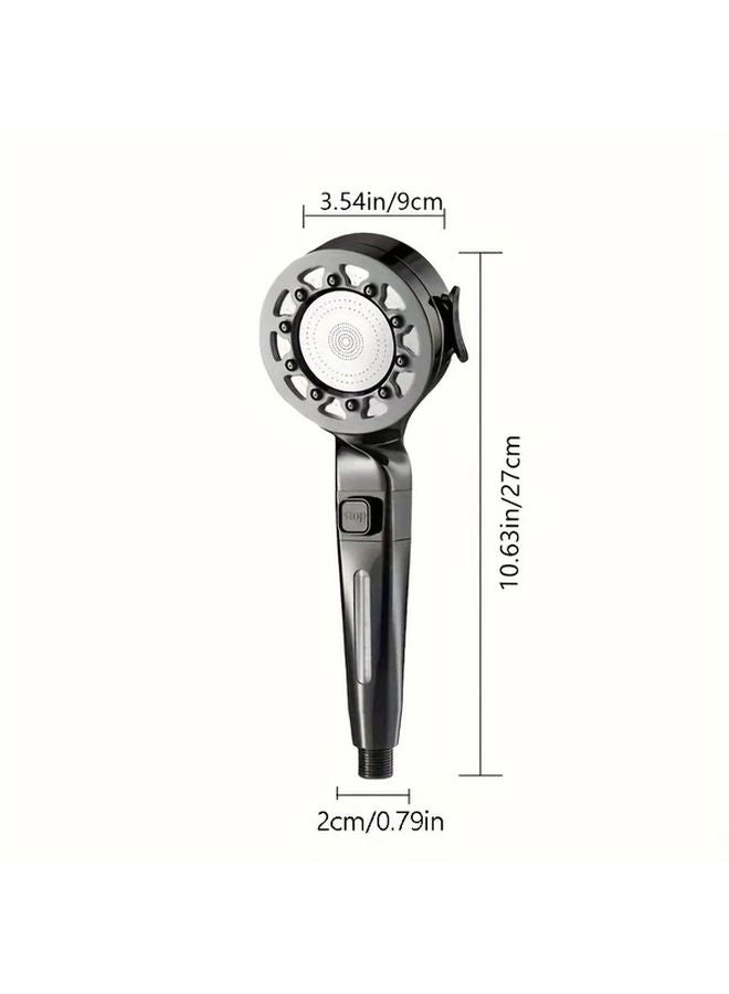 Black Pressurized Shower Head 24 Types Tilted Bath Bully With Lotus Design - Image 3